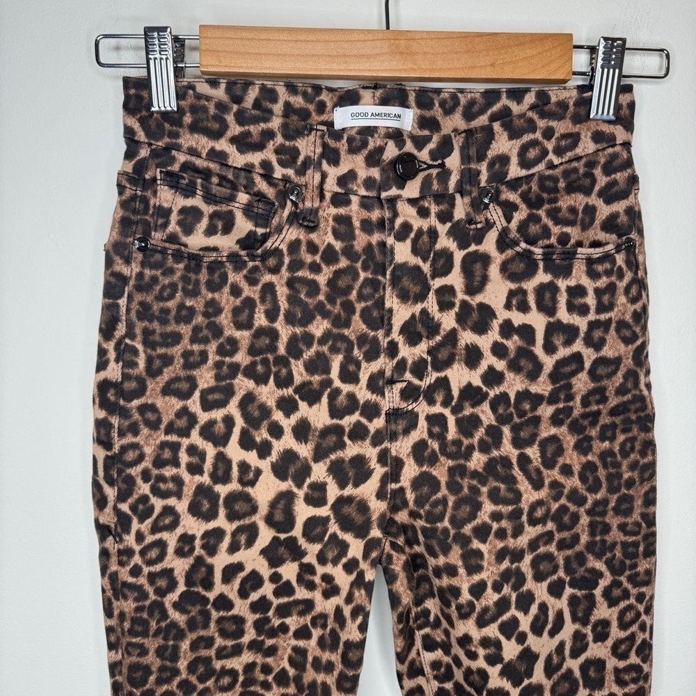 Good American Good Waist Leopard Jeans Size 2/26 - Picture 3 of 5